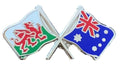 Wales & Australia Flags Friendship Courtesy Enamel Lapel Pin Badge T070 image 0