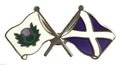 Scotland Thistle & Saltire Flags Friendship Courtesy Enamel Lapel Pin Badge T394 image 0