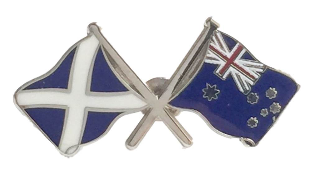 Scotland & Australia Flags Friendship Courtesy Enamel Lapel Pin Badge T179 image 0
