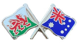 Wales & Australia Flags Friendship Courtesy Enamel Lapel Pin Badge T070 image 1