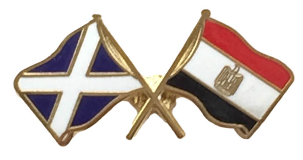 Scotland & Egypt Flags Friendship Courtesy Enamel Lapel Pin Badge T633 image 0