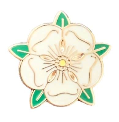 Small England County of Yorkshire White Rose Quality enamel pin badge image 0