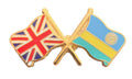 Union Jack & Rwanda Flags Friendship Courtesy enamel Lapel Pin Badge T1054 image 0