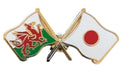 Wales & Japan Flags Friendship Courtesy Enamel Lapel Pin Badge T235 image 0