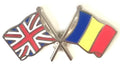 Great Britain & Romania Flags Friendship Courtesy Enamel Lapel Pin Badge image 0