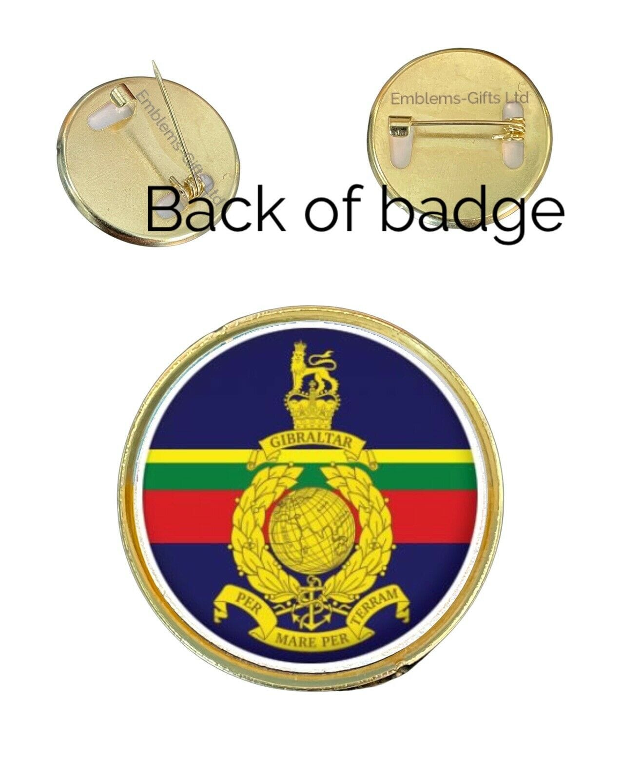 Royal Marines Military 27mm Metal Lapel Pin Badge Domed Insert image 0