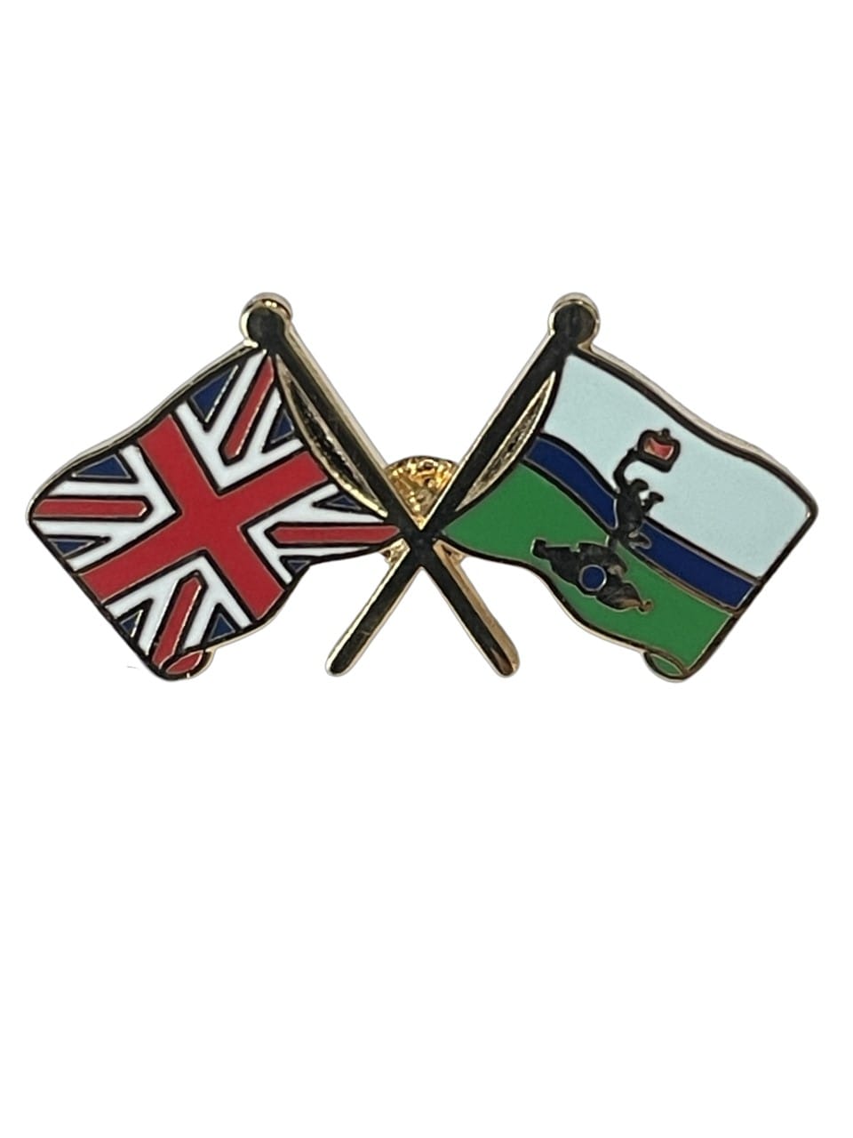 Royal Signals and Union Jack Flag Military Enamel Lapel Pin Badge image 1
