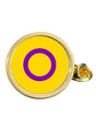 Intersex LGBTQ+ Pride Gold Plated Domed Lapel Pin Badge in Bag image 0