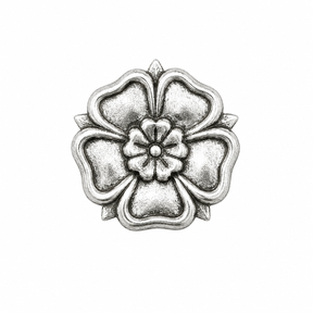 Pewter Tudor Rose traditional English heraldic flower pin badge