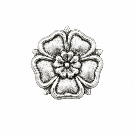 Pewter Tudor Rose traditional English heraldic flower pin badge