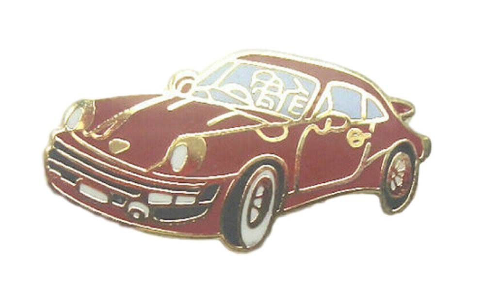 Porsche Red Motor Sports Car Quality Enamel Lapel Pin Badge image 0