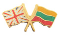 Union Jack & Lithuania Flags Friendship Courtesy  enamel  Lapel Pin Badge T1135 image 0