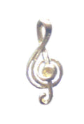Musical Music Note Treble Clef Gilt Plated Quality Lapel Pin Badge image 0
