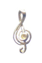 Musical Music Note Treble Clef Gilt Plated Quality Lapel Pin Badge image 0