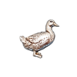 Handcrafted pewter duck pin badge featuring a detailed British waterfowl design.