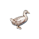 Handcrafted pewter duck pin badge featuring a detailed British waterfowl design.