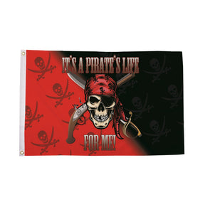 Flagmania A Pirate's Life Red/Black 5ft x 3ft Polyester Flag