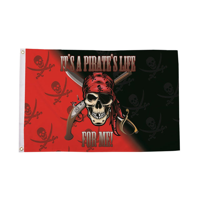 Flagmania A Pirate's Life Red/Black 5ft x 3ft Polyester Flag
