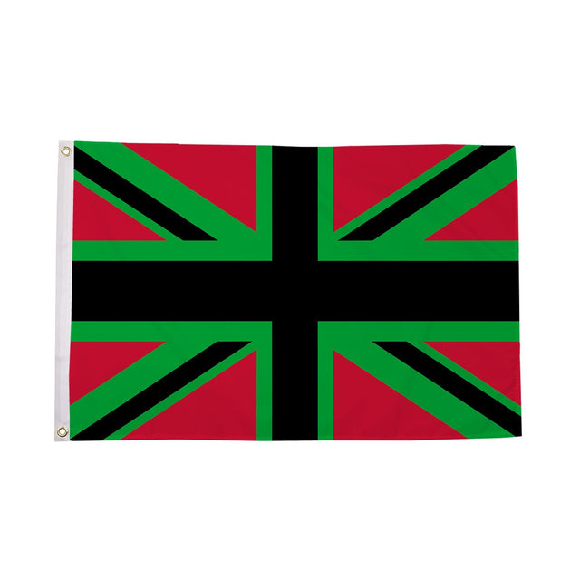 Flagmania African Britain 5ft x 3ft (150cm x 90cm) Flag 5ft x 3ft Polyester Flag