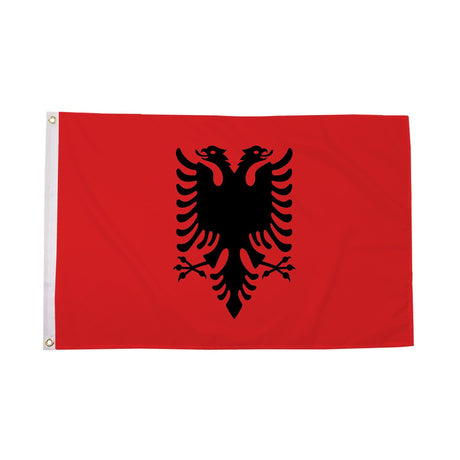 Flagmania Albania 3ft x 2ft Polyester Flag on white background