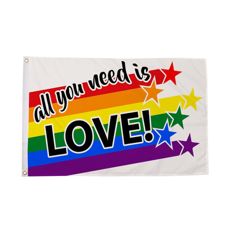 Flagmania All You Need Is Love 5ft x 3ft Polyester Flag