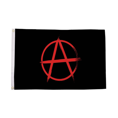 Flagmania Anarchy Red 3ft x 2ft Polyester Flag on white background