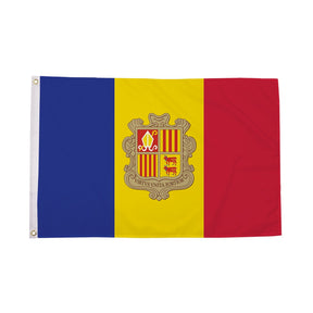 Flagmania Andorra 3ft x 2ft Polyester Flag on white background