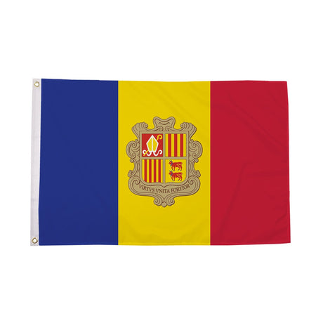 Flagmania Andorra 3ft x 2ft Polyester Flag on white background