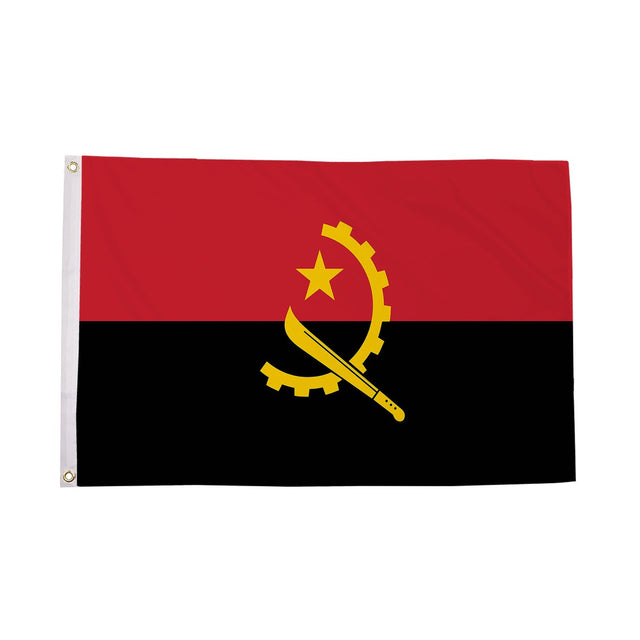 Flagmania Angola 3ft x 2ft Polyester Flag on white background