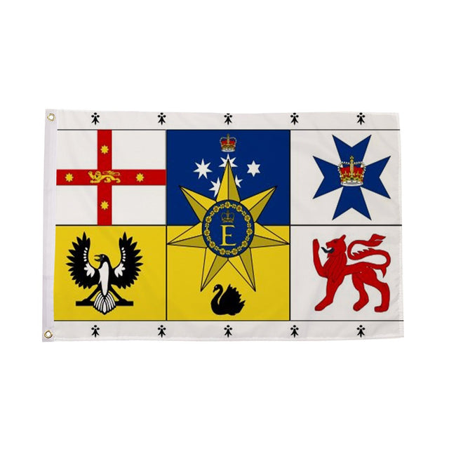 Flagmania Australia Royal Standard 3ft x 2ft Polyester Flag on white background