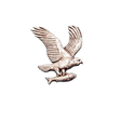 Handcrafted pewter osprey pin badge featuring an osprey in flight carrying a fish.