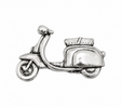 Pewter classic Lambretta style scooter lapel pin badge with vintage detailing