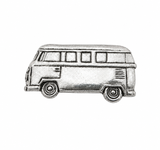 Pewter classic VW camper van side profile lapel pin badge