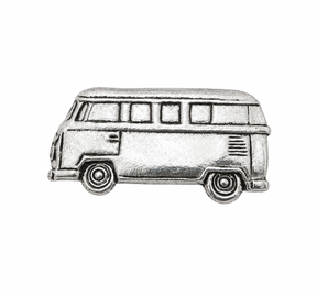 Pewter classic VW camper van side profile lapel pin badge