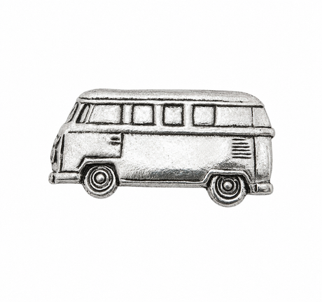 Pewter classic VW camper van side profile lapel pin badge