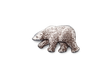 Detailed pewter polar bear pin badge with butterfly clutch fastening
