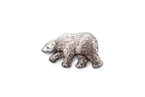 Detailed pewter polar bear pin badge with butterfly clutch fastening