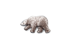 Detailed pewter polar bear pin badge with butterfly clutch fastening