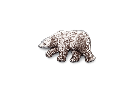 Detailed pewter polar bear pin badge with butterfly clutch fastening