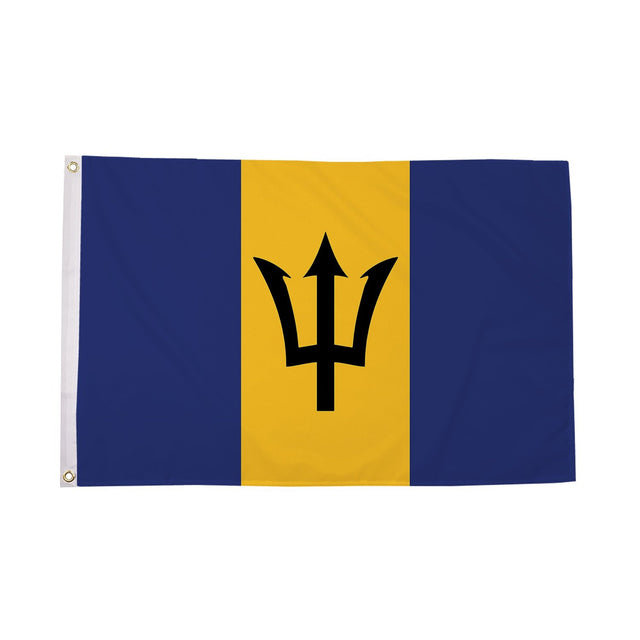 Flagmania Barbados 3ft x 2ft Polyester Flag on white background