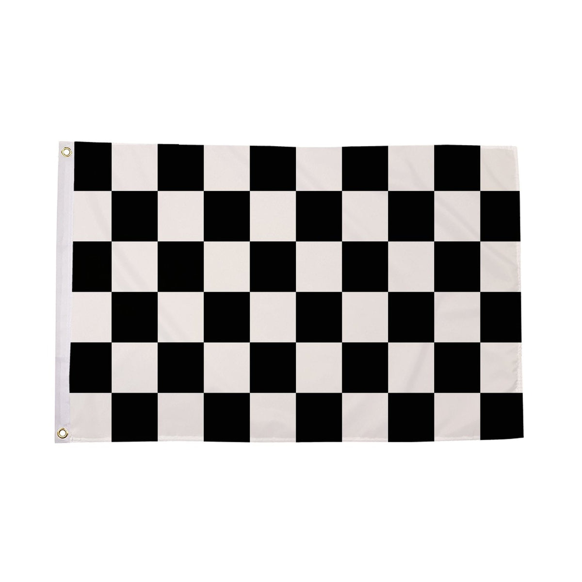 Flagmania Black and White Check 3ft x 2ft Polyester Flag on white background