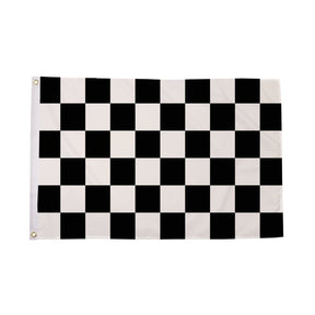 Flagmania Black and White Check 8ft x 5ft polyester flag