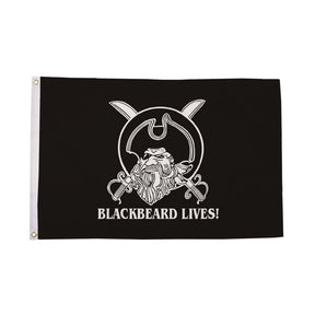 Flagmania Blackbeard Lives 5ft x 3ft Polyester Flag