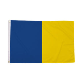 Flagmania Blue and Gold Irish County 3ft x 2ft Polyester Flag on white background