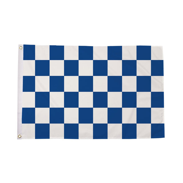 Flagmania Blue and White Check 3ft x 2ft Polyester Flag on white background