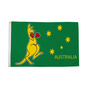 Flagmania Boxing Kangaroo 3ft x 2ft Polyester Flag on white background