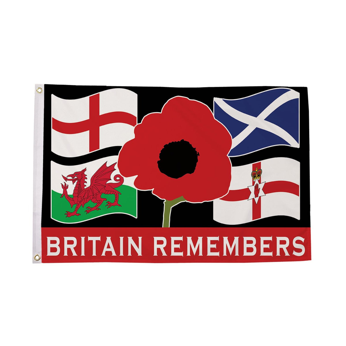 Flagmania Britain Remembers 8ft x 5ft polyester flag