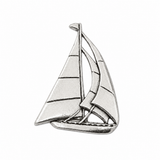 Pewter windsurfing lapel pin badge featuring windsurfer with board and sail