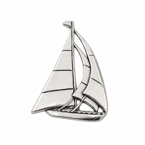 Pewter windsurfing lapel pin badge featuring windsurfer with board and sail