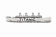 Pewter RMS Titanic ocean liner ship lapel pin badge with four funnels